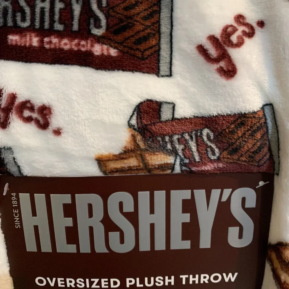 Chocolate Hershey Plush Throw Plush Candy Oversized NWT